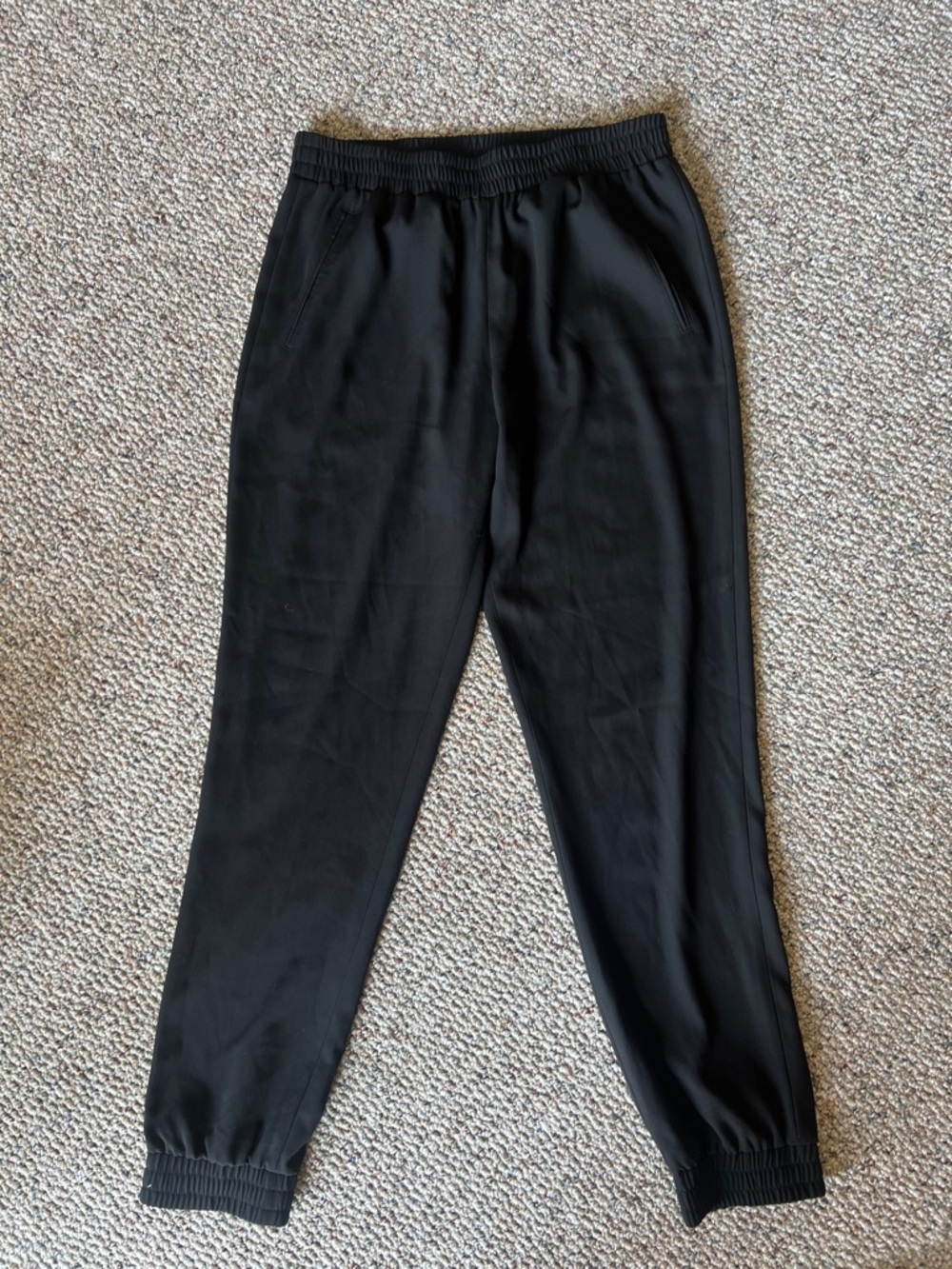 BCBGMaxAzria Black Elastic-Waist Jogger Pants